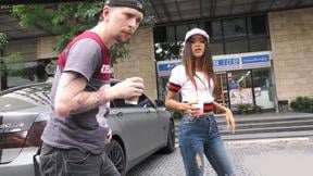 Tiny Thai teen picked up at a coffee place and taken for a ride