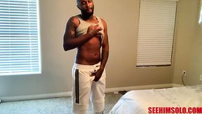 Bald black stud definitely loves nothing but some evening wanking