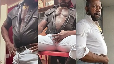 Black Dad Leather & Sexy Attired Smoking Scenes