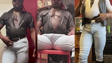 Black Dad Leather & Sexy Attired Smoking Scenes