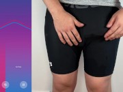 Huge cock hands free anal vibrator cumshot in tight pants