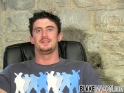 Hot UK teen Sam L moans and masturbates his thick cock solo