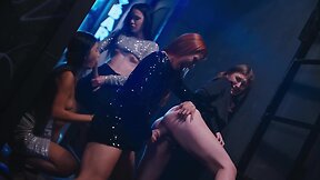 Hot transsexual babes Clemence Audiard and Dolly X in a gangbang