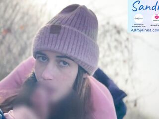 Winter pov fellatio wearing a snow beanie
