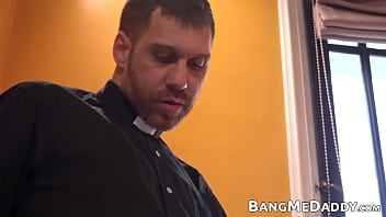 Older gay priest bareback fucks young skinny ass until cum