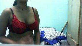 Lustful webcam friend enjoys playing with her lactating tits