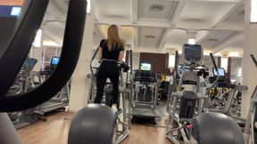 Steamy gym tryst; sultry California cutie risks getting caught while getting hot and heavy.