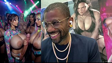 Amateur AI bot helps a hot trans girl get her long cock sucked at the club