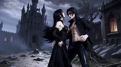 Goth Girl Gets Choked by Vampire Lord's Monster Cum