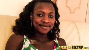 African babe&rsquo;s soft smiling lips are made for cock sucking