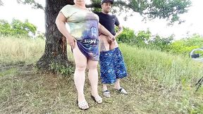 mature woman fingers my shaft in a secluded park