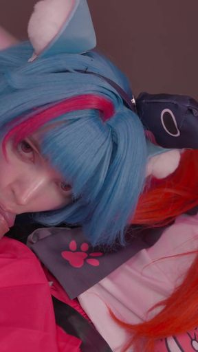 NTE-Big dick femboy Aroma and AmberKawaii cosplay Mint &amp; Nanally rimming and blowjob   Clip 1