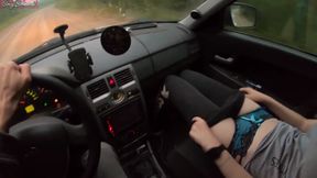 Hitchhiker sucks my cock and allows to fuck to get a free ride