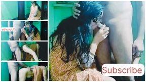 Indian sexy wife cheated on her husband and was fucked hard by her friend (Hindi audio)