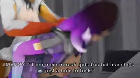 Futa Mercy gets fucked hard by Sombra toy in hot 3D hentai animation