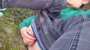 Jon Arteen Gay Twink's Soft Strokes Risky Outdoor, Caught or Not