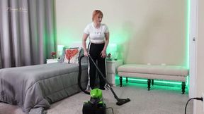 Vacuuming Barefoot in Adidas Pants