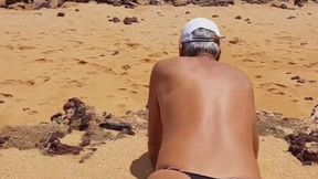 Ladysilva crossdresser very sexy on the beach showing off her hot ass in panties
