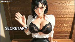 Mei the Hot Office Glasses Slut New Harem Girl Desk Blowjob Cowgirl Doggy Facial 4k120