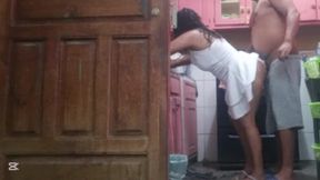 Tamil cleaning lady was cooking and ended up fucking her