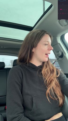 Canadian Hottie Gets off in the Drive Thru!