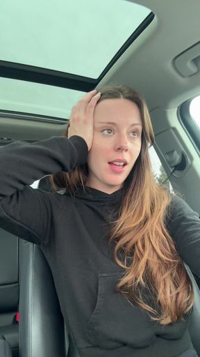 Canadian Hottie Gets off in the Drive Thru!