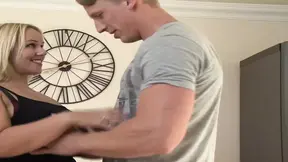 Stepsister gives stepbrother deepthroat and rides him hard