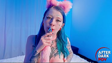 Coyemoo, the German Blue Haired &amp_ Split-Tongued Alt-Model, Gets a Rough Fuck in POV