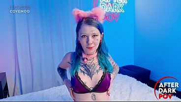 Coyemoo, the German Blue Haired &amp_ Split-Tongued Alt-Model, Gets a Rough Fuck in POV