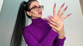 My favourite colors LONG NAILS, lingerie and sweater on me