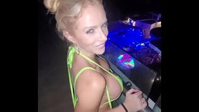 Blonde Raver Slut Sucks You On Rooftop For Creampie