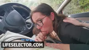 Your GF Ghomestory gives a hot and heavy POV public blowjob