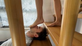 Galyna Stepping On His Face On Stairs - Polish Language
