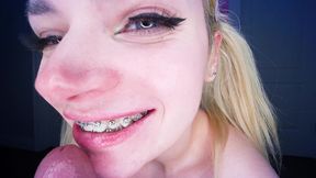 succubus got trapped in heaven and fucked till she came, her oiled up teenie body strugles with the huge cock