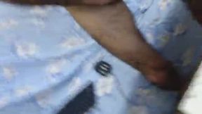 Slender Hairy Guy Strokes While Smoking