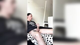 YOUNG LIGHT-HAIRED STUD glazed his Assets with JIZM after Fapping Off