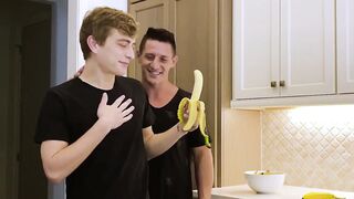 Musclular stepdad throat fucks and ass ravaged cute twink