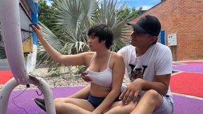 My sexy stepsister asks me to teach her how to play the xylophone but ends up learning how to suck my huge cock