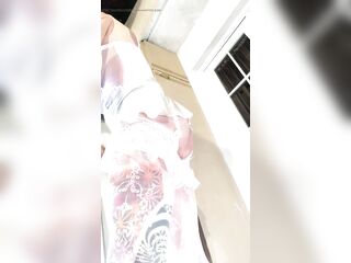 Hot Transsexual White Underware Stocking Showing His Butt