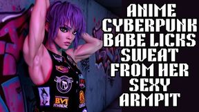 fit gym girl muscled redhead animated babe licks the sweat out of her armpits as it gushes down her lovely smooth pits