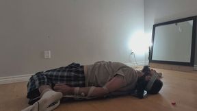 I hogtied him so he can relax