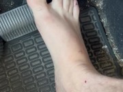 Man Toes Pedal Pushing Feet Rough After Work Barefoot