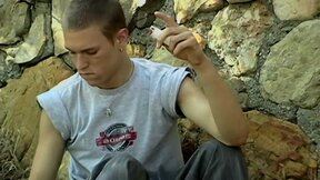Skinny Yuri Smoke And Wanks His Boner Outdoors