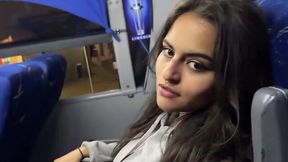 Daring Latina Sucks Stranger On Public Bus And Swallows His Hot Load POV