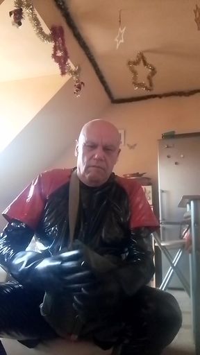 Me with gas mask and varnish