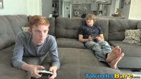 Young ginger Andrew Lee riding bare cock vigorously