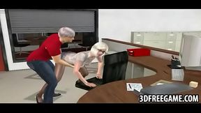 A 3D babe gets fingered in her crotchless stockings