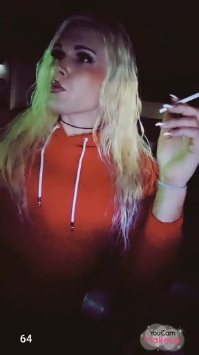 Hot Tranny Smoking 120's in Public