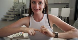 Lying together with my stepsister gave me a boner and she volunteered to help