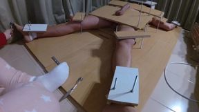 Amateur Femdom Tease Handjob And Foot Tickle